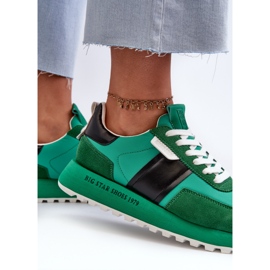 Sneakersy Damskie Na Platformie Big Star NN274501 Memory Foam System Zielone 1