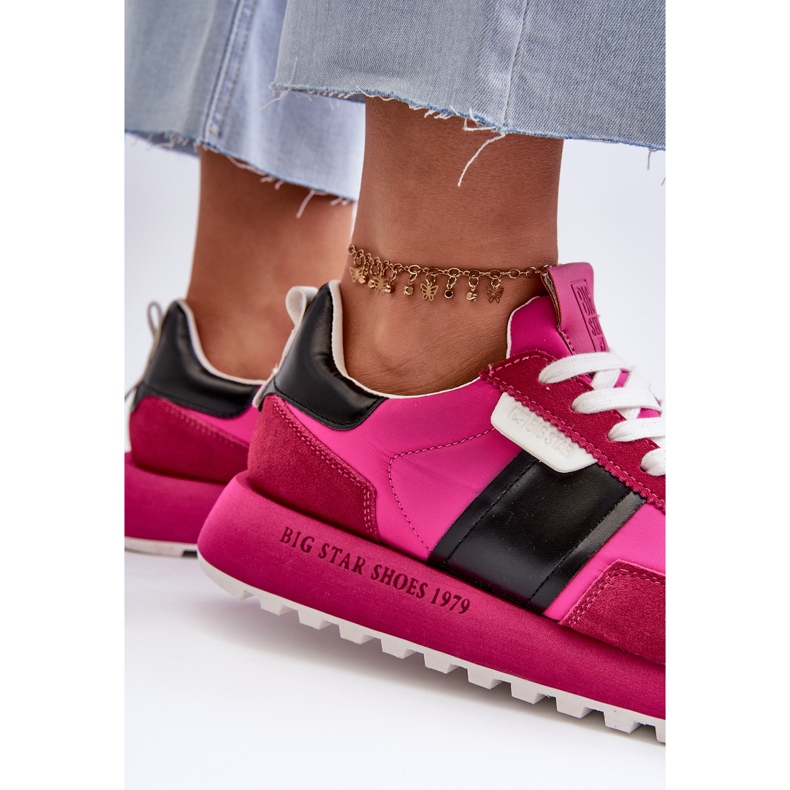 Sneakersy Damskie Na Platformie Big Star NN274500 Memory Foam System Fuksja różowe 1