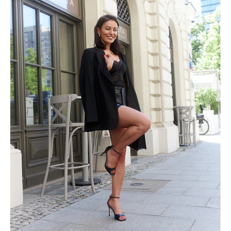 Sandały na szpilce eko skóra Askerna czarne 1