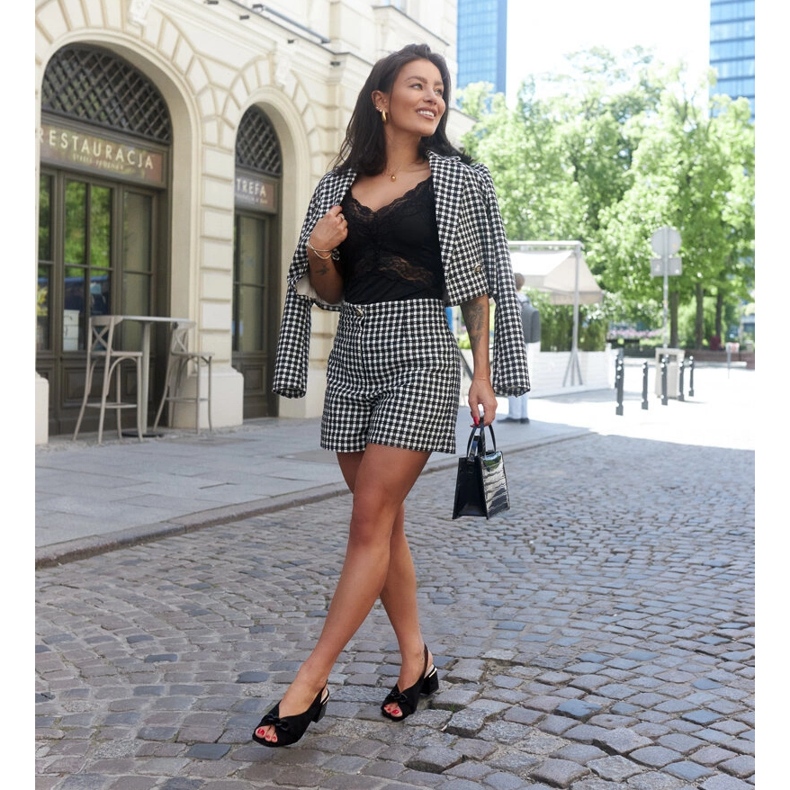 Sandały na klocku ze skórzana wkładką Juwala czarne 1