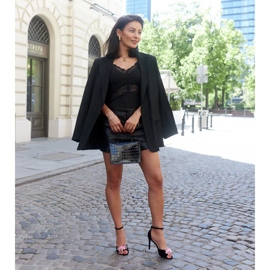 Sandały na szpilce ze skórzaną wkładką Rasheda czarne 1