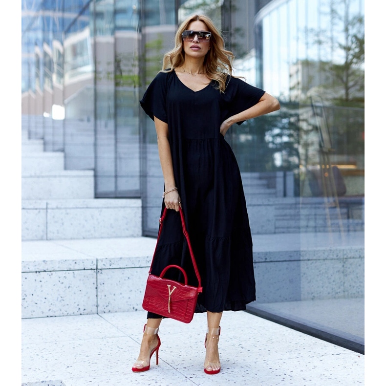 Sandały na szpilce z transparentną cholewką Janan czerwone 1