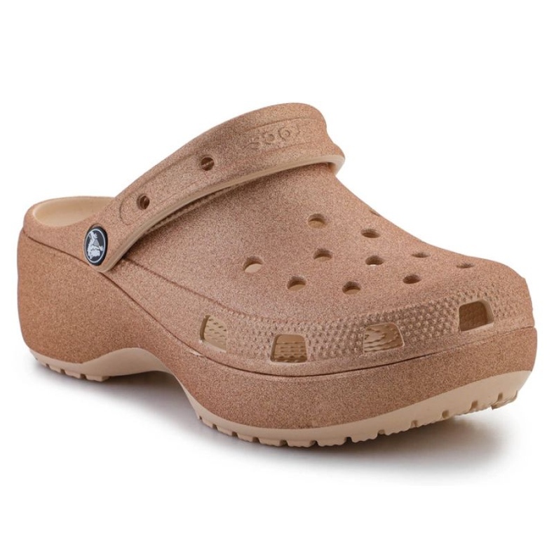 Klapki Crocs Classic Platform Glitter Clog 207241-2DS brązowe 1