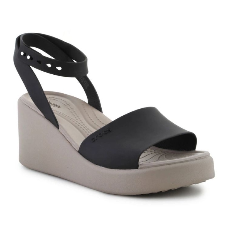 Sandały Crocs Brooklyn Ankle Strap Wedge 209406-07H czarne 1
