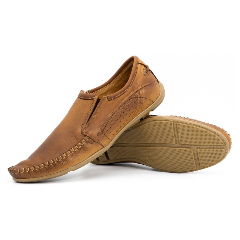 Olivier Mokasyny męskie skórzane 4206 brązowe 2