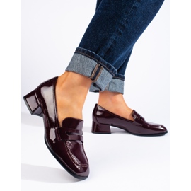 Lakierowane mokasyny bordowe Sergio Leone czerwone 1