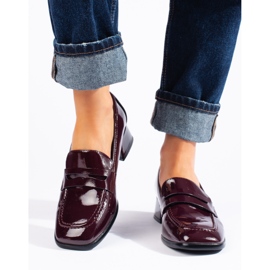 Lakierowane mokasyny bordowe Sergio Leone czerwone 2