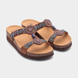 Klapki Scholl New Bogota Wedge F26607-1011 brązowe 2