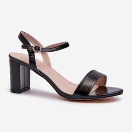 Sandały Na Słupku Czarne Glindra 1