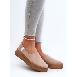 Big Star Tenisówki Damskie Na Platformie NN276007 Memory Foam System Beżowe beżowy 2