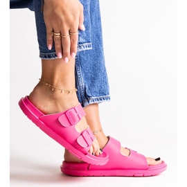 Ciemnoróżowe klapki Big Star NN274A754 1