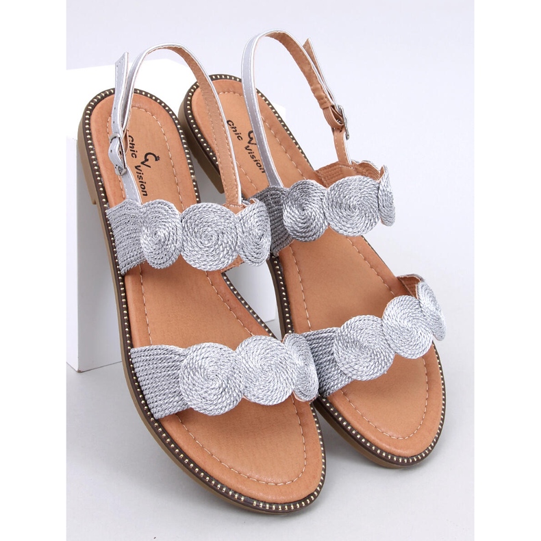 Sandałki damskie Raulet Silver srebrny 1