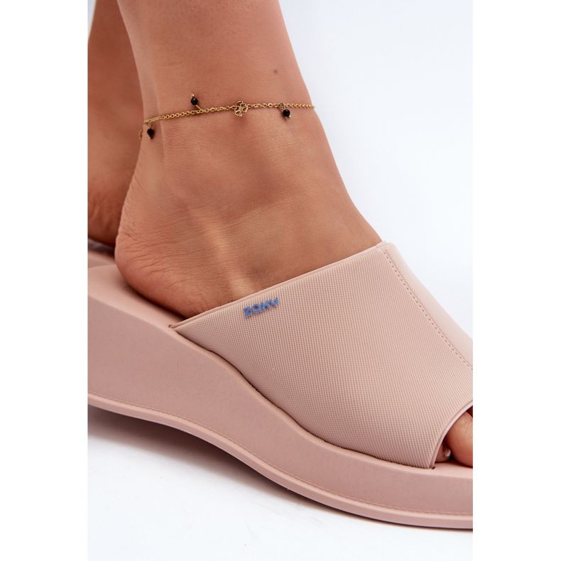 Pachnące Klapki Damskie Na Koturnie ZAXY LL285083 Jasnoróżowe 1