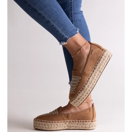 Brązowe espadryle Big Star JJ274892 2
