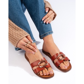 Brązowe klapki damskie Sergio Leone 1