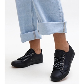 Czarne trampki eko skóra Big Star KK274106 1