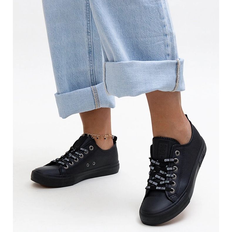 Czarne trampki eko skóra Big Star KK274106 1