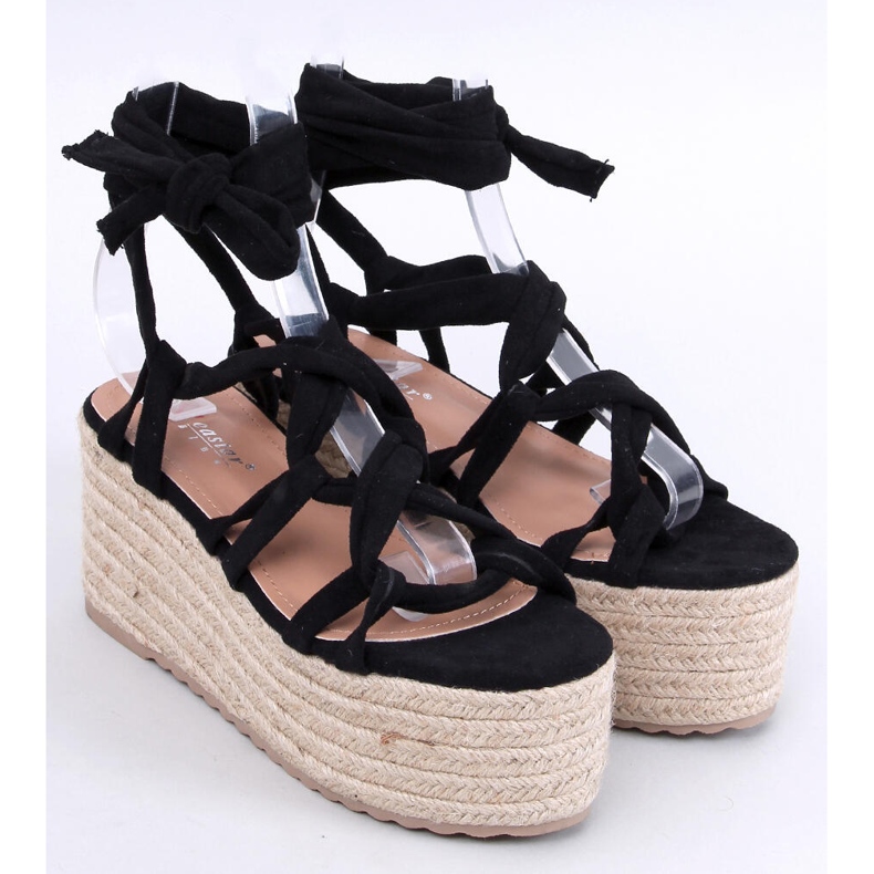 Espadryle na platformie Manon Black czarne 1
