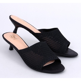 Klapki ażurowe na kaczuszce Bertini Black czarne 1