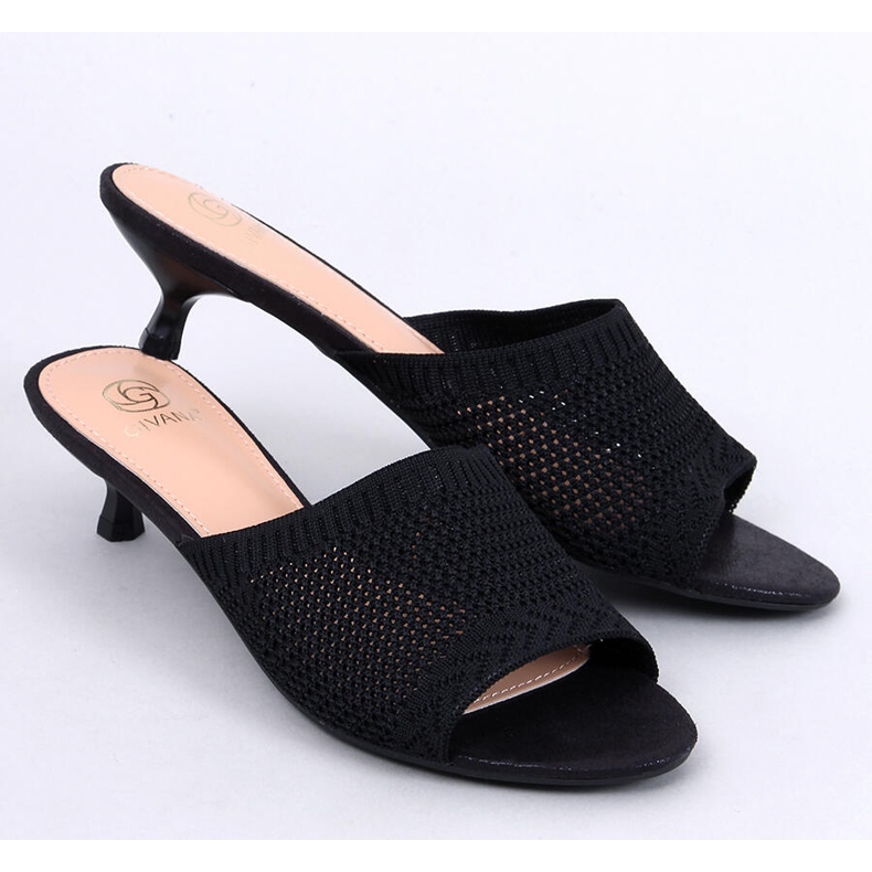 Klapki ażurowe na kaczuszce Bertini Black czarne 1