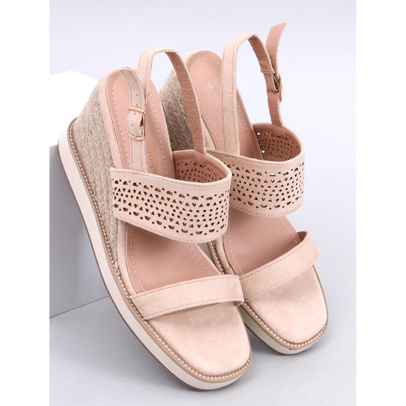 Sandałki espadryle na koturnie Debeve Beige beżowy 1