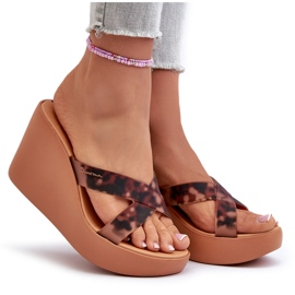 Klapki Damskie Na Koturnie 83520 Ipanema High Fashion Slide Fem Brązowe 8