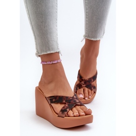 Klapki Damskie Na Koturnie 83520 Ipanema High Fashion Slide Fem Brązowe 4