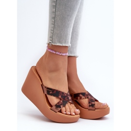 Klapki Damskie Na Koturnie 83520 Ipanema High Fashion Slide Fem Brązowe 1