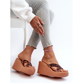 Klapki Damskie Na Koturnie 83520 Ipanema High Fashion Slide Fem Brązowe 6