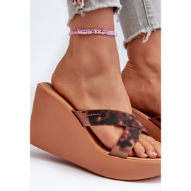 Klapki Damskie Na Koturnie 83520 Ipanema High Fashion Slide Fem Brązowe 7