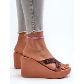 Klapki Damskie Na Koturnie 83520 Ipanema High Fashion Slide Fem Brązowe 5