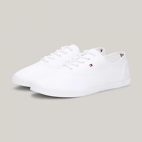 Buty Tommy Hilfiger Canvas Lace Up Sneaker W FW0FW07805YBS białe 1