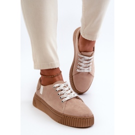 Trampki Damskie Memory Foam System Big Star NN276002 Ciemnobeżowe beżowy 1