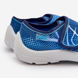 Kapcie Dziecięce Na Rzep Befado 974X312 Niebieskie 2