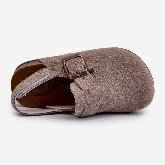 Klapki Dziecięce Na Korkowej Platformie Szare Vulagia 2