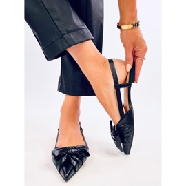 Baleriny z odkrytą piętą Candy Black czarne 2