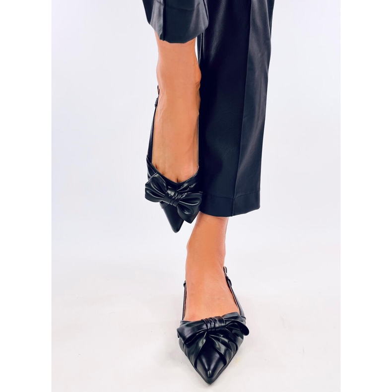 Baleriny z odkrytą piętą Candy Black czarne 1