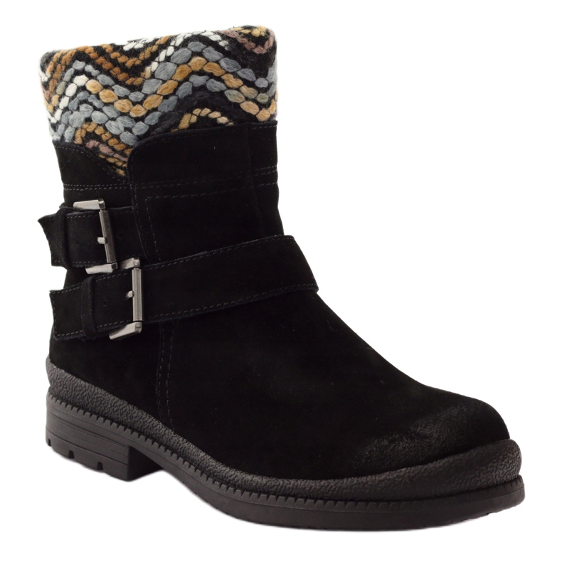 Workery skórzane ocieplone Filippo 392 czarne 1