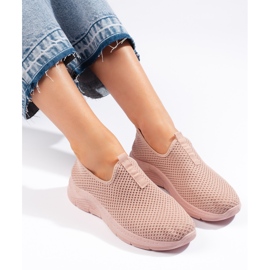 Różowe tekstylne buty sportowe 1