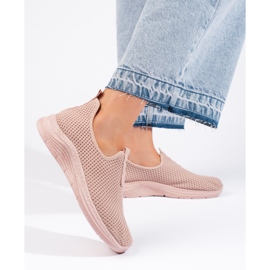 Różowe tekstylne buty sportowe 2