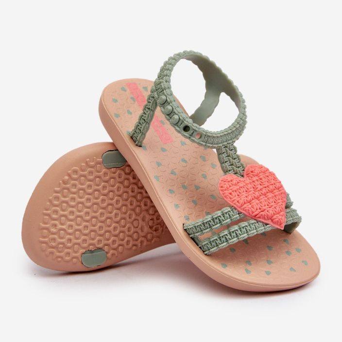 Sandałki Dziecięce Z Sercem 81997 Ipanema My First Baby Zielone 1