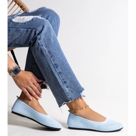 Niebieskie baleriny materiałowe Yafia 1