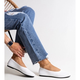 Białe baleriny materiałowe Yafia 1