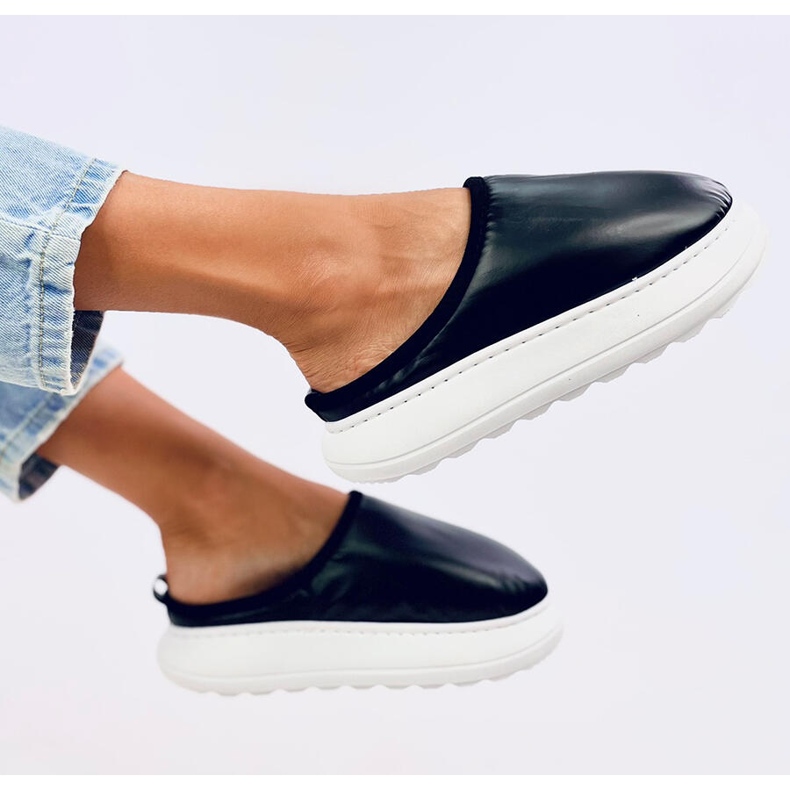 BM Kapcie ocieplane zimowe Toby Black czarne 2