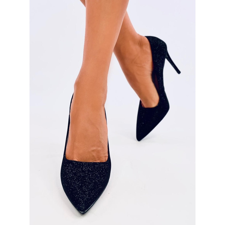 Szpilki damskie opalizujące Anabelle Black czarne 1