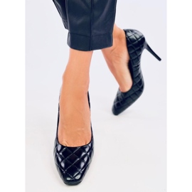 Szpilki damskie pikowane Modi Black czarne 2