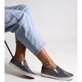 Czarne błyszczące trampki Lublubah 1