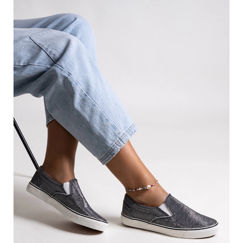 Czarne błyszczące trampki Lublubah 1