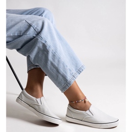 Białe błyszczące trampki Lublubah 1