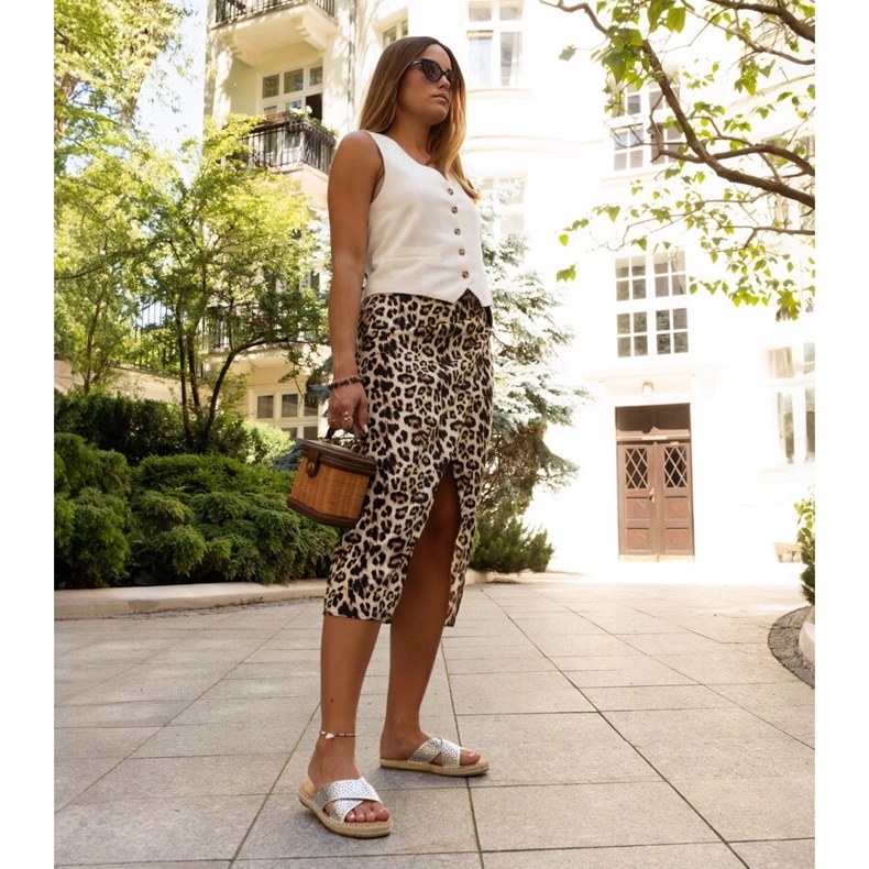 Srebrne klapki ażurowe Awet srebrny 2